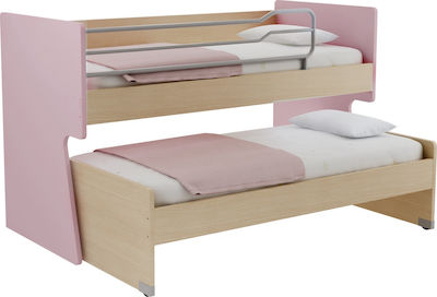 Παιδικό Κρεβάτι Κουκέτα Selma Ροζ, για Στρώμα 90x200 εκ.