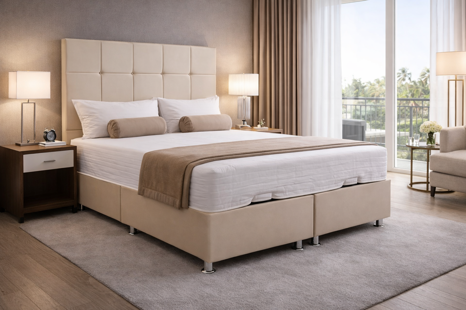 Κρεβάτι υφασμάτινο διπλό Kare - oval baza, Νο babyface 14, 160x200 εκ., κωδ. 2770000003, All4home