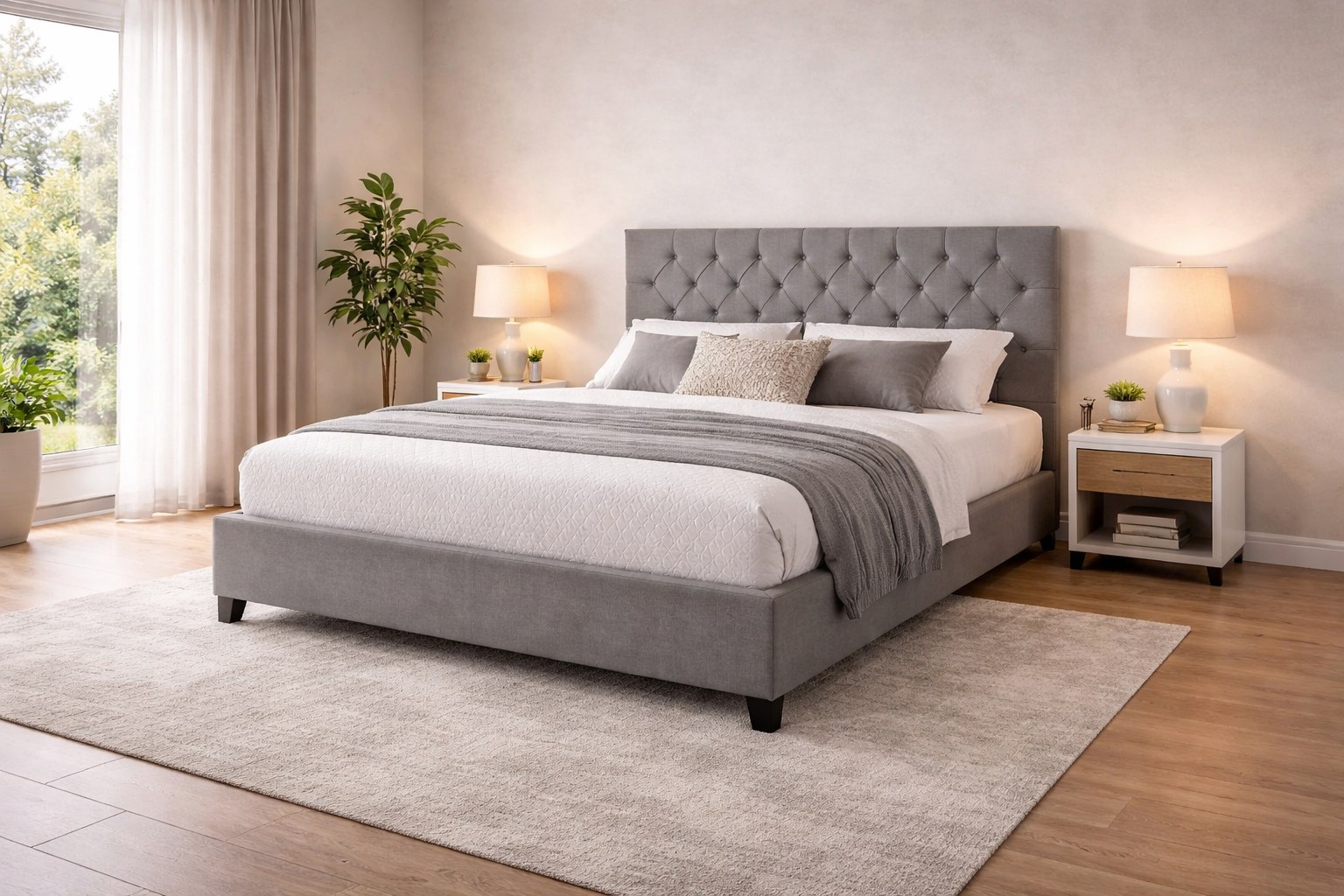 Υφασμάτινο Κρεβάτι, Napoli, γκρι, 160x200 εκ. , All4home