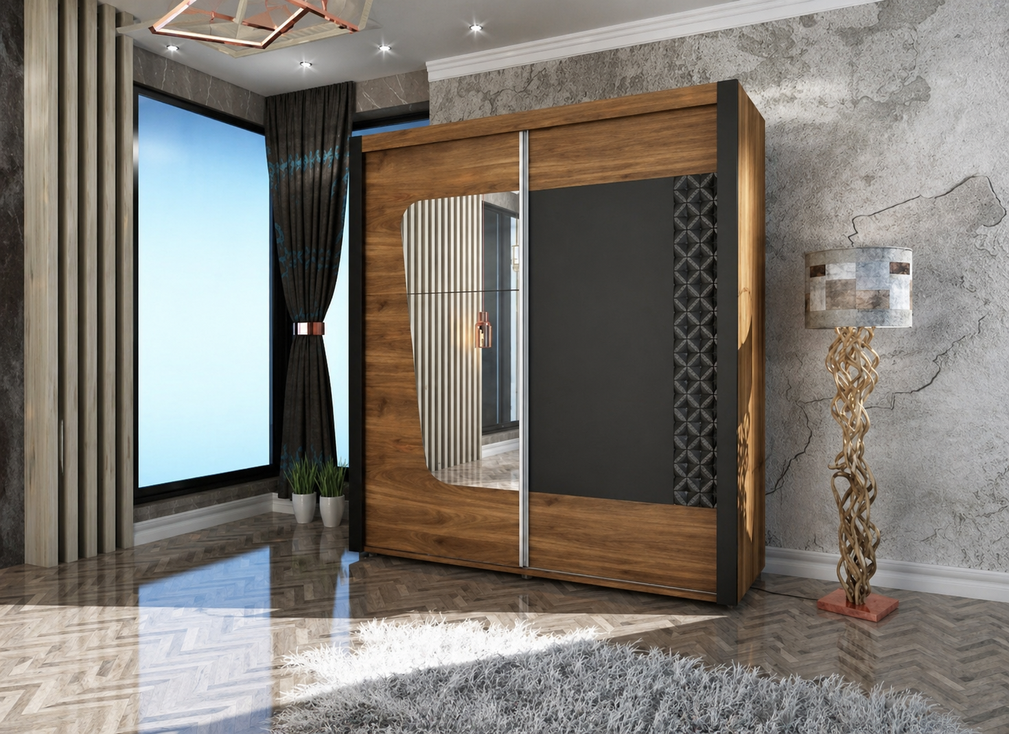 Ντουλάπα Kafe, 200x60x210 εκ, Genomax