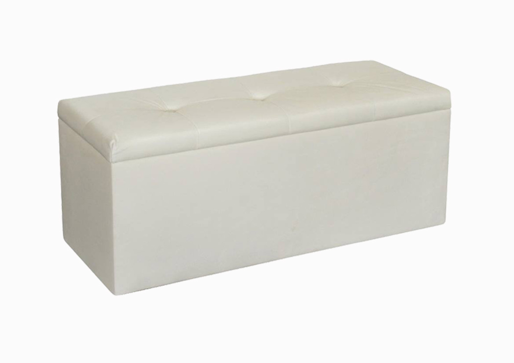 Σκαμπό αποθηκευτικό, TEXTIL, λευκό, 99/33/36 εκ., Genomax