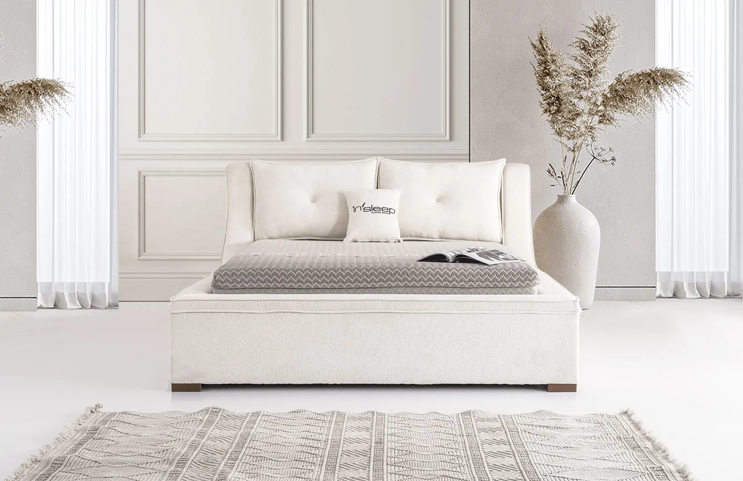 Κρεβάτι υφασμάτινο Orion με αποθηκευτικό χώρο, 160x200 εκ., All4home