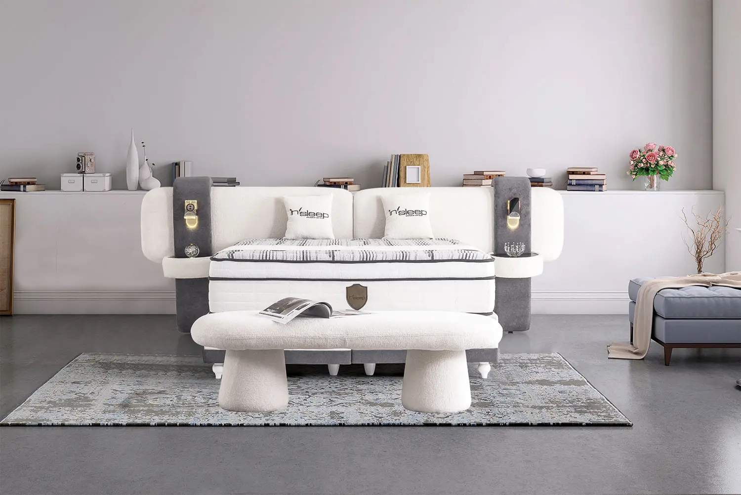 Κρεβάτι υφασμάτινο Mona με αποθηκευτικό χώρο, 140x200 εκ., All4home