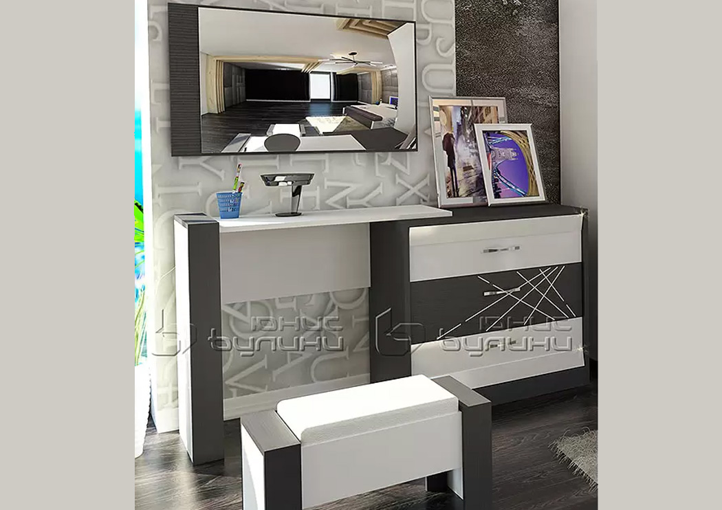 Συρταριέρα με σκαμπό, Arte, 130x45x77 εκ., Genomax