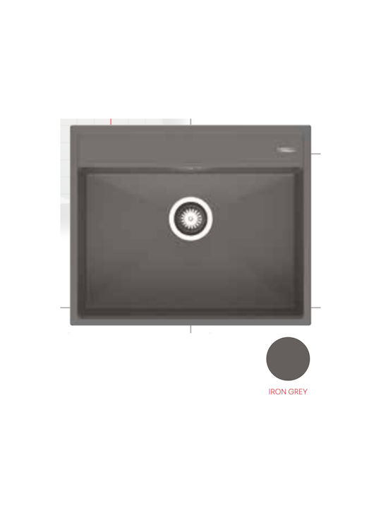 ΝΕΡΟΧΥΤΗΣ PYRAGRANITE ITHAKA 61x51 1B IRON GREY