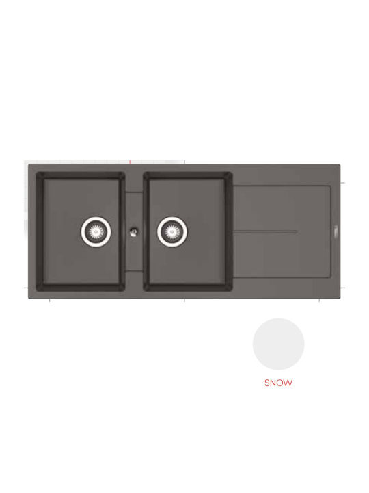 ΝΕΡΟΧΥΤΗΣ PYRAGRANITE ITHAKA 116x50 2B 1D SNOW