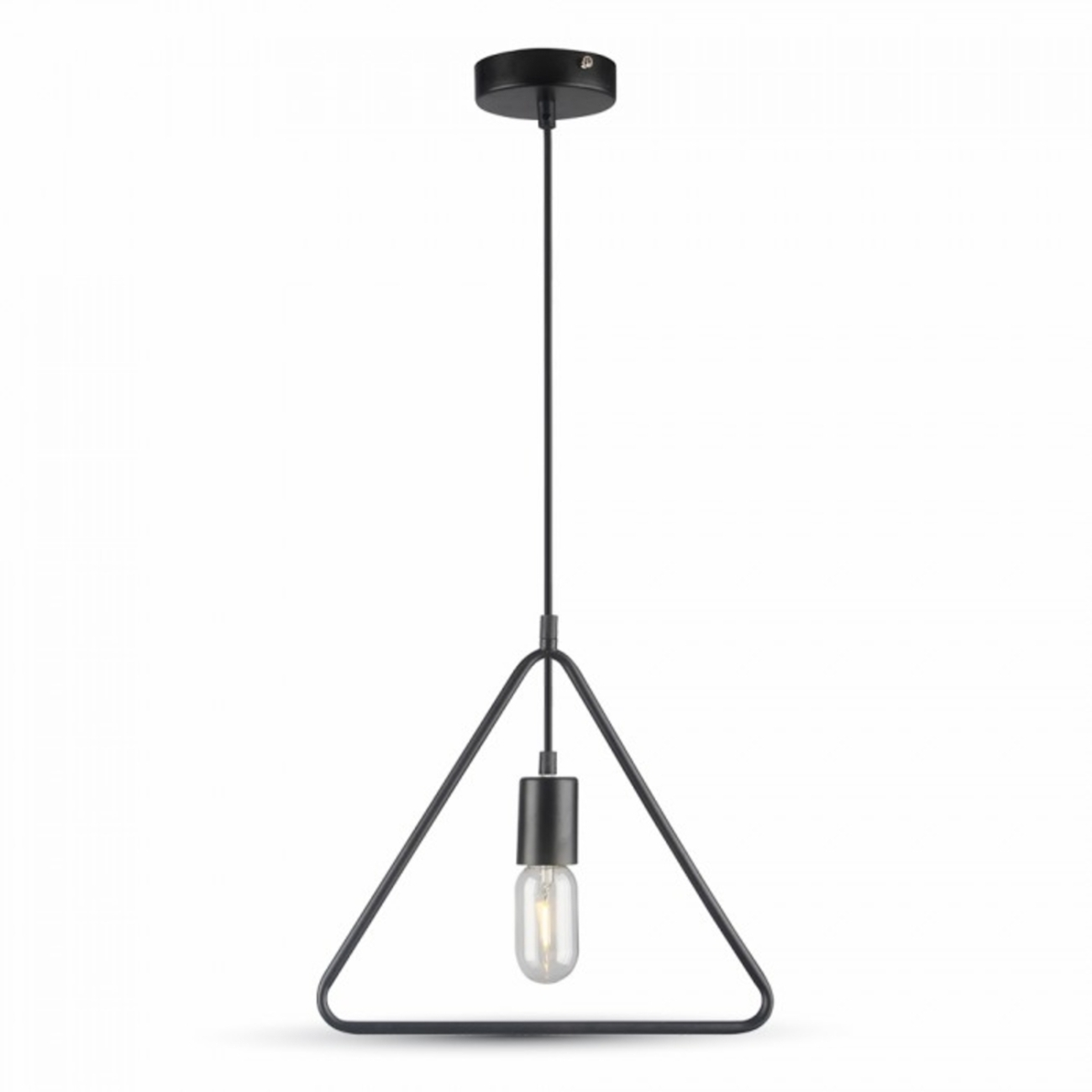 Κρεμαστό φωτιστικό οροφής μονό E27 τρίγωνο μαύρο E27 C10 TRIANG2