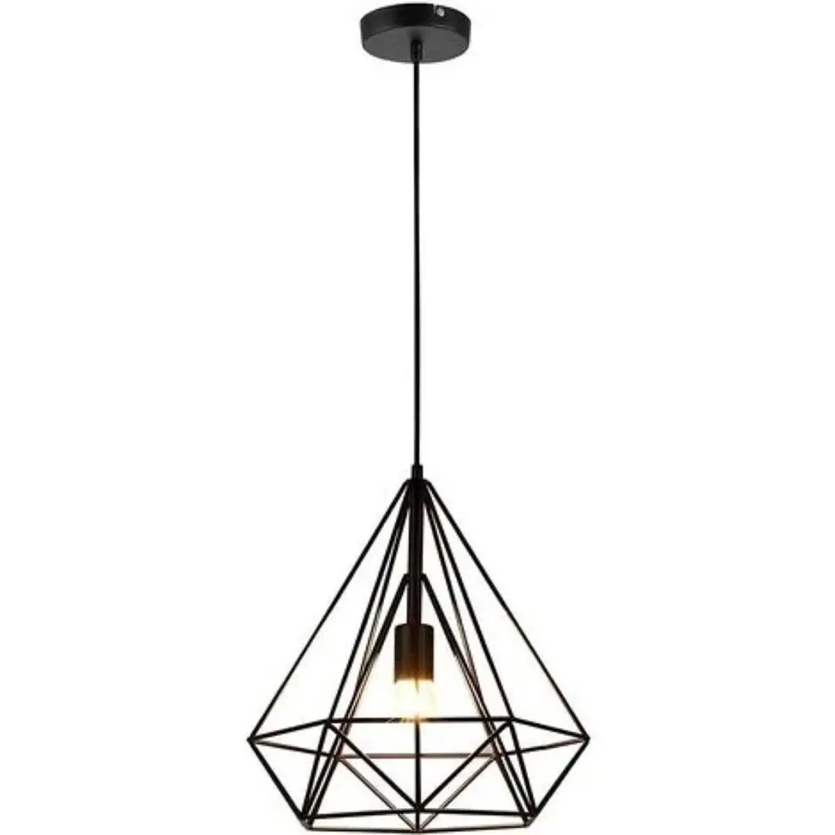 Κρεμαστό φωτιστικό οροφής μονό σχήματος διαμάντι 25cm από σίδερο E27 C10 CICLIO1250 Nitorio 1