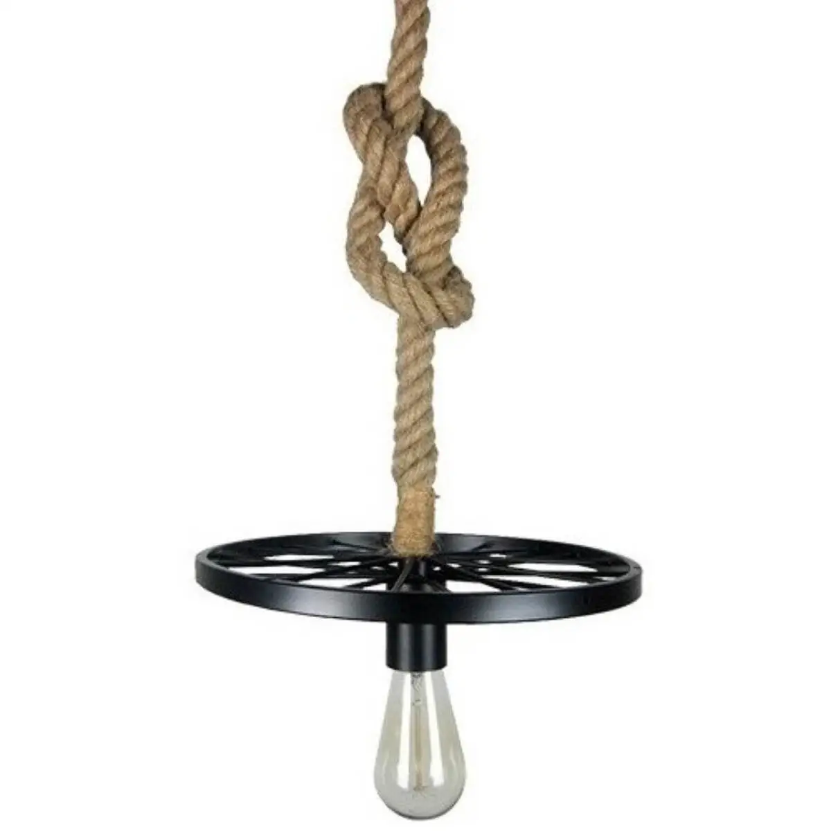 Φωτιστικό κρεμαστό οροφής σε σχήμα ρόδα 30cm με καλώδιο σκοινί E27 C10 R-WHEEL