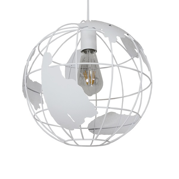 Κρεμαστό φωτιστικό οροφής μονό σε σχήμα Γη σε άσπρο χρώμα C10