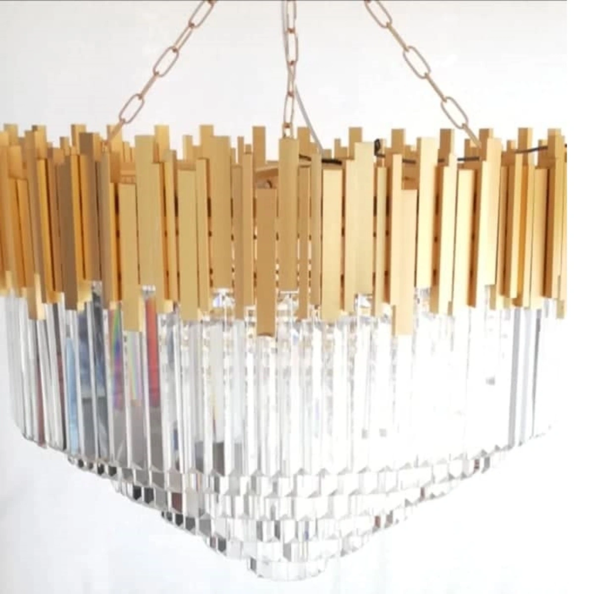 Κρεμαστό φωτιστικό οροφής με κρύσταλλα CRYSTAL GOLD 4