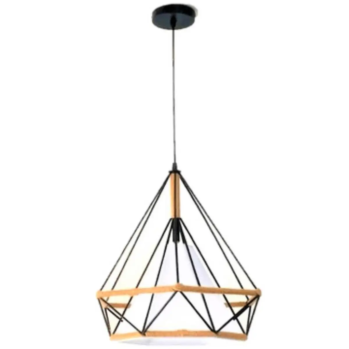 Κρεμαστό φωτιστικό οροφής διαμάντι 25cm με σκοινί και άσπρο κάλυμμα E27 C10 CICLIORW1250 Nitorio 33