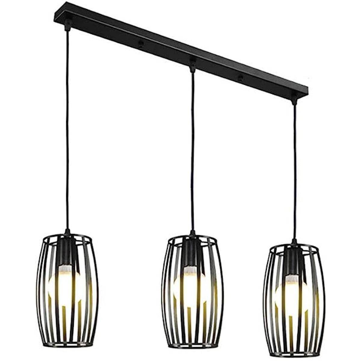 Κρεμαστό φωτιστικό οροφής τριπλό με κυλίνδρους σε μαύρο χρώμα Ε27 R50 Cylindro 2