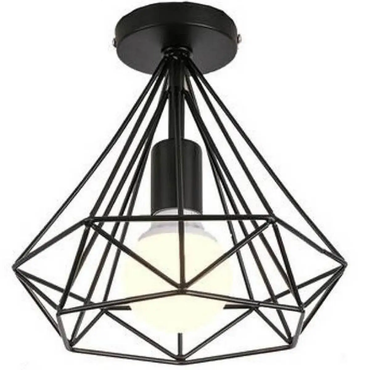 Φωτιστικό οροφής - Πλαφονιέρα σχήμα διαμάντι μαύρο 20cm Nitorio 42