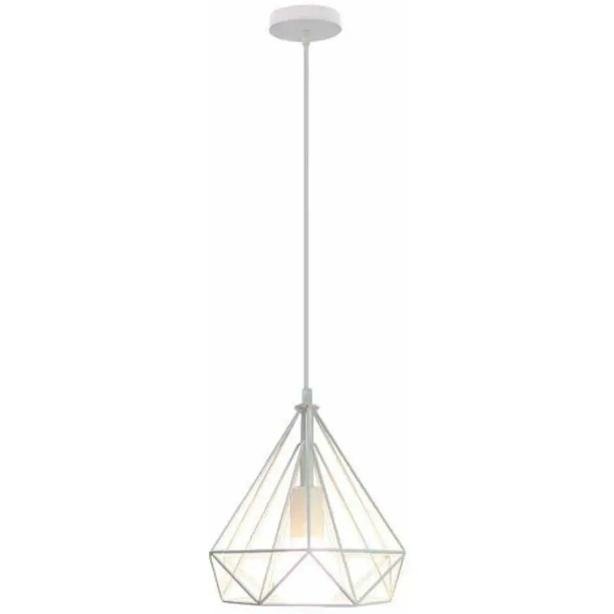 Κρεμαστό φωτιστικό οροφής σχήμα διαμάντι μονό λευκό 20cm Ε27 C10 CICLIOW1200 Nitorio 46