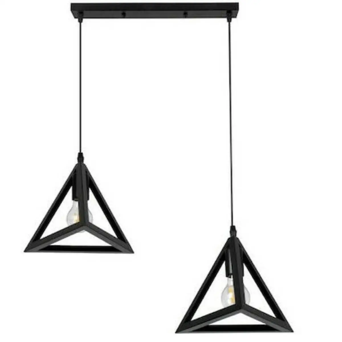 Κρεμαστό φωτιστικό οροφής δίφωτο σε σχήμα πυραμίδα E27 R50 TRIANG7