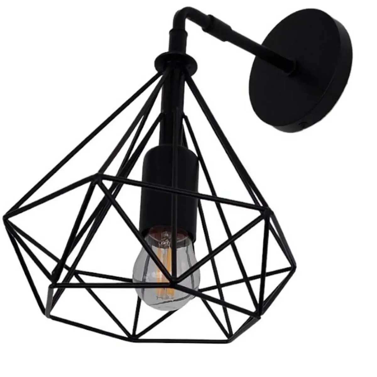 Φωτιστικό τοίχου – Απλίκα με διαμάντι 20cm σε μαύρο χρώμα Nitorio 49