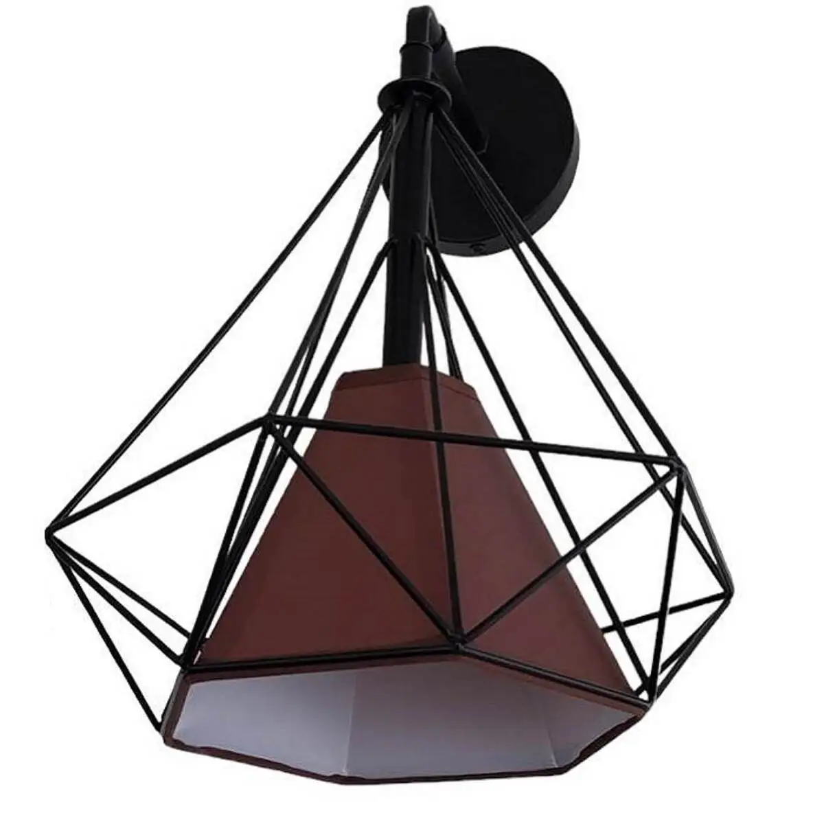 Φωτιστικό τοίχου – Απλίκα με διαμάντι 25cm σε μαύρο χρώμα με καφέ κάλυμμα Nitorio 57