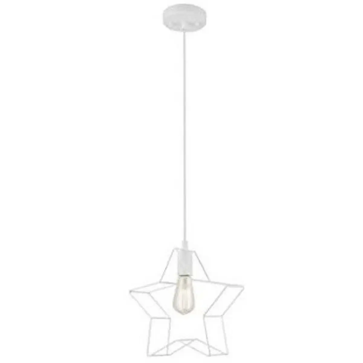 Κρεμαστό φωτιστικό οροφής μονό σχήματος αστέρι Ε27 σε λευκό χρώμα C10 STAR6