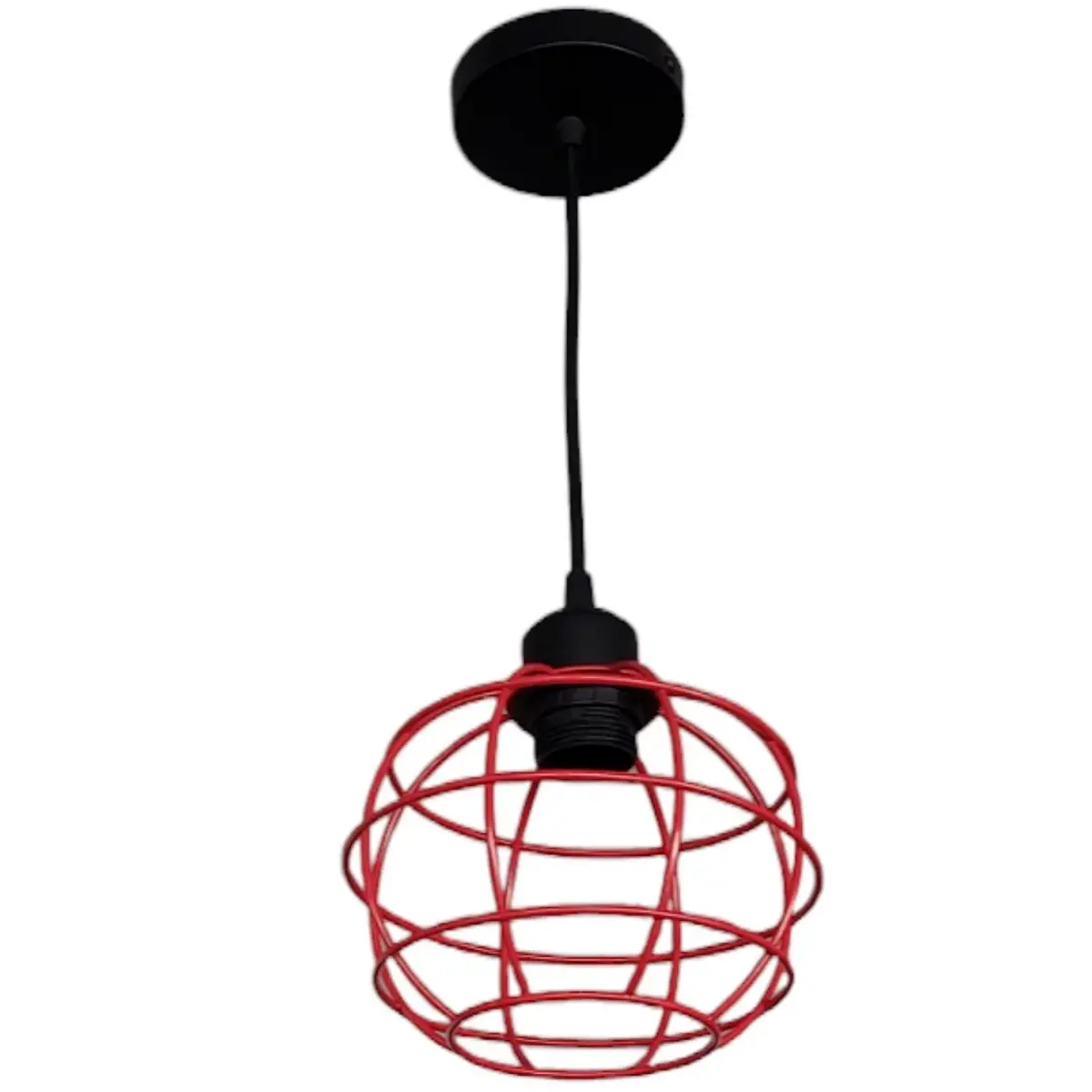 Κρεμαστό φωτιστικό οροφής μοντέρνο μονό σε σχήμα Γη 20cm σε κόκκινο χρώμα E27 C10 GEO 3