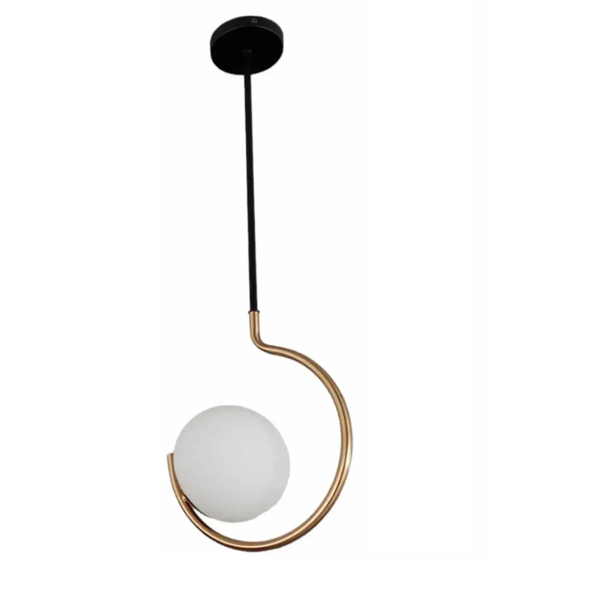 Κρεμαστό φωτιστικό οροφής μονό με 1 λάμπα G9 σε μαύρο και χρυσό γυαλιστερό χρώμα Serenity 2