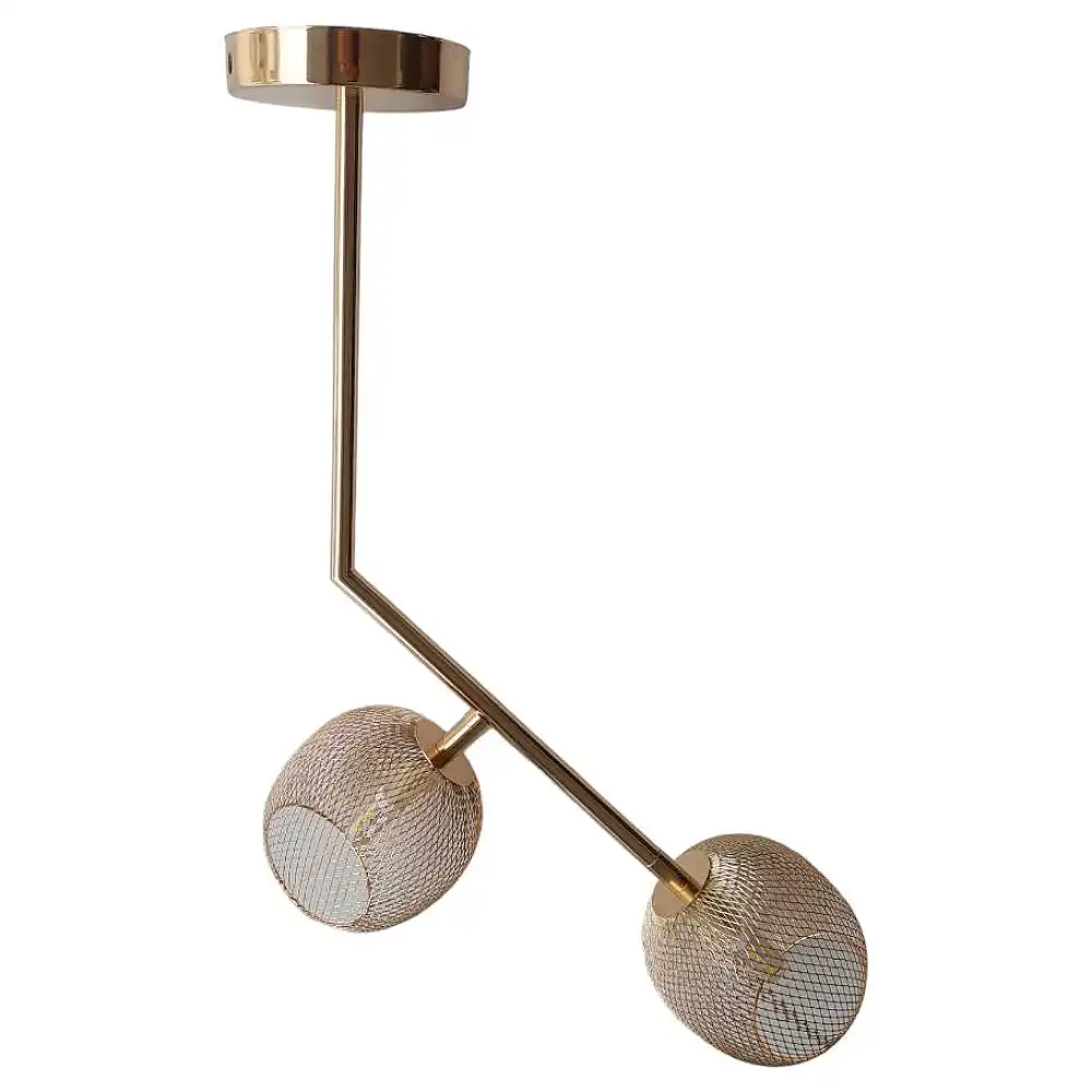 Κρεμαστό φωτιστικό οροφής με 2 λάμπες G9 C10 σε χρυσό γυαλιστερό χρώμα Serenity 23