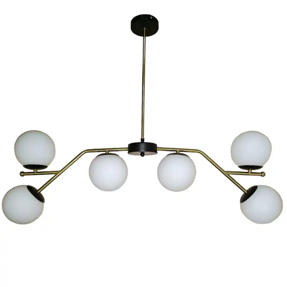 Κρεμαστό φωτιστικό οροφής πολύφωτο 6 λάμπες G9 σε χρυσό ματ και μαύρο χρώμα Serenity 31