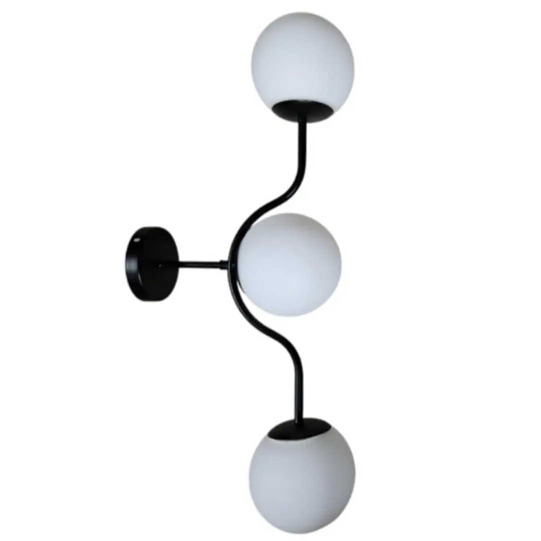 Φωτιστικό τοίχου – Απλίκα σε μαύρο χρώμα με 3 μπάλες και λάμπα g9 Serenity 72