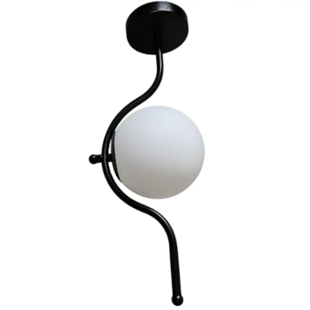 Κρεμαστό φωτιστικό οροφής σε μαύρο χρώμα με 1 μπάλα και λάμπα g9 Serenity 74