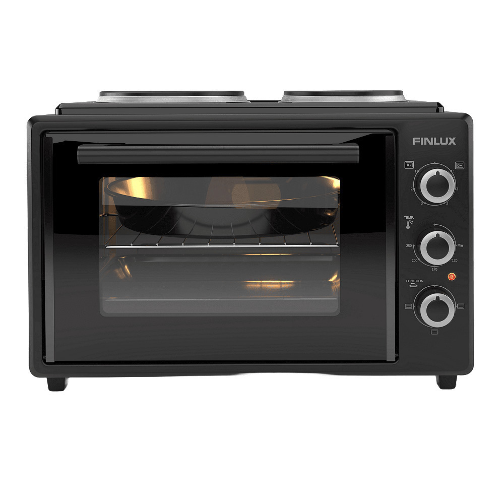 Muhler Ηλεκτρικό Φουρνάκι 35lt με 2 εστίες, FMC-3524F , Μαύρο, Finlux