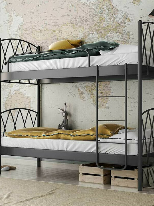 Μεταλλική Κουκέτα Ημίδιπλη Hermes για Στρώμα 90/190cm, Chic Strom