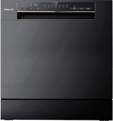 Πλυντήριο Πιάτων Ελεύθερο για 8 Σερβίτσια Π55xY59.5εκ,. WQP8 BLACK, Finlux