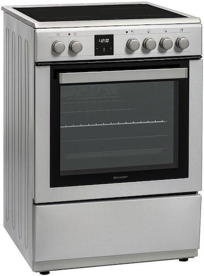 Κουζίνα 65lt με Κεραμικές Εστίες , KF-76FVDT22IMK-EU ,Π60εκ. Inox,Sharp