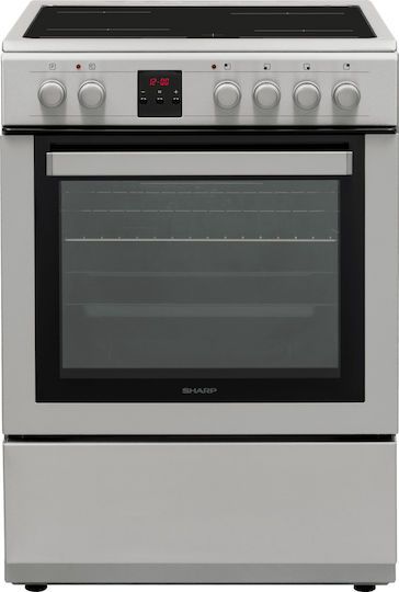 Ηλεκτρική κουζίνα με Κεραμικές Εστίες,KF-76FVDD22IMK-CH, Sharp ,INOX