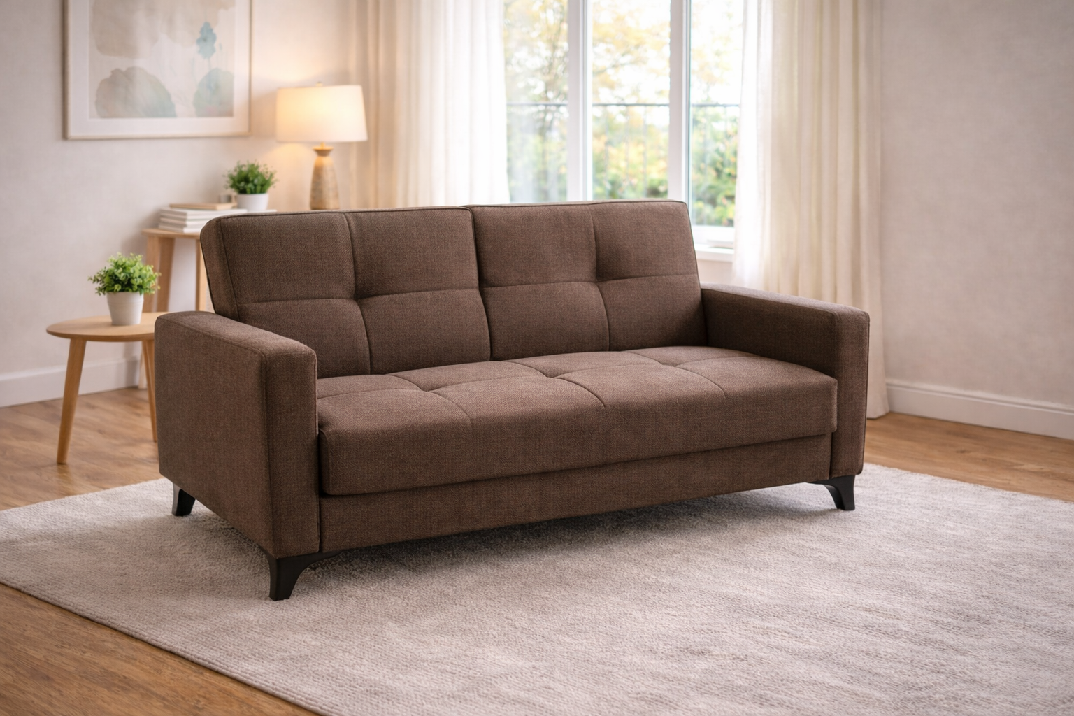 Διθέσιος Καναπές-κρεβάτι Modestole Καφέ 155x85x80εκ.