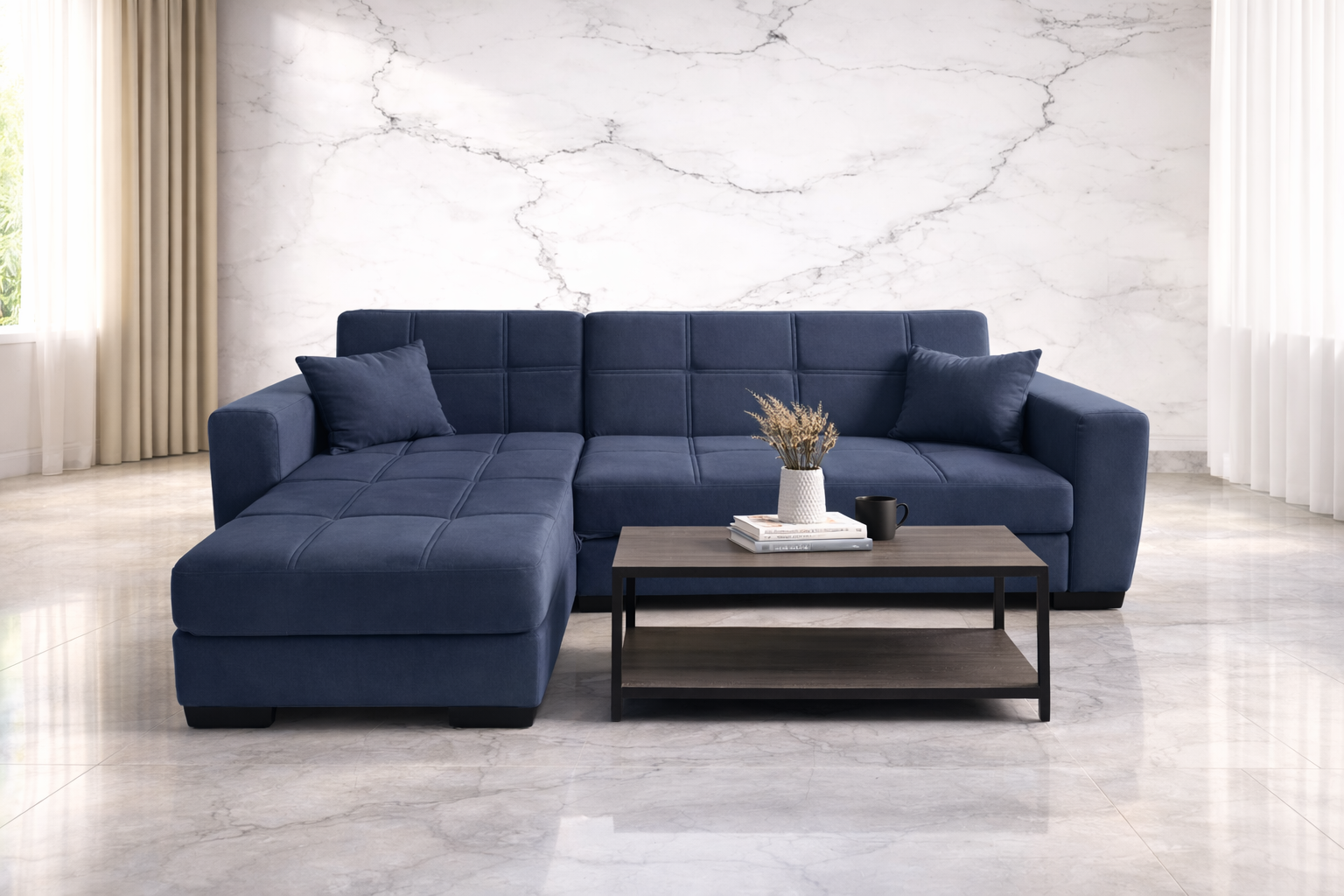 Γωνιακός καναπές-κρεβάτι New Dynamic Corner, γκρι, Νο 57-003, κωδ. 2770000006, All4home