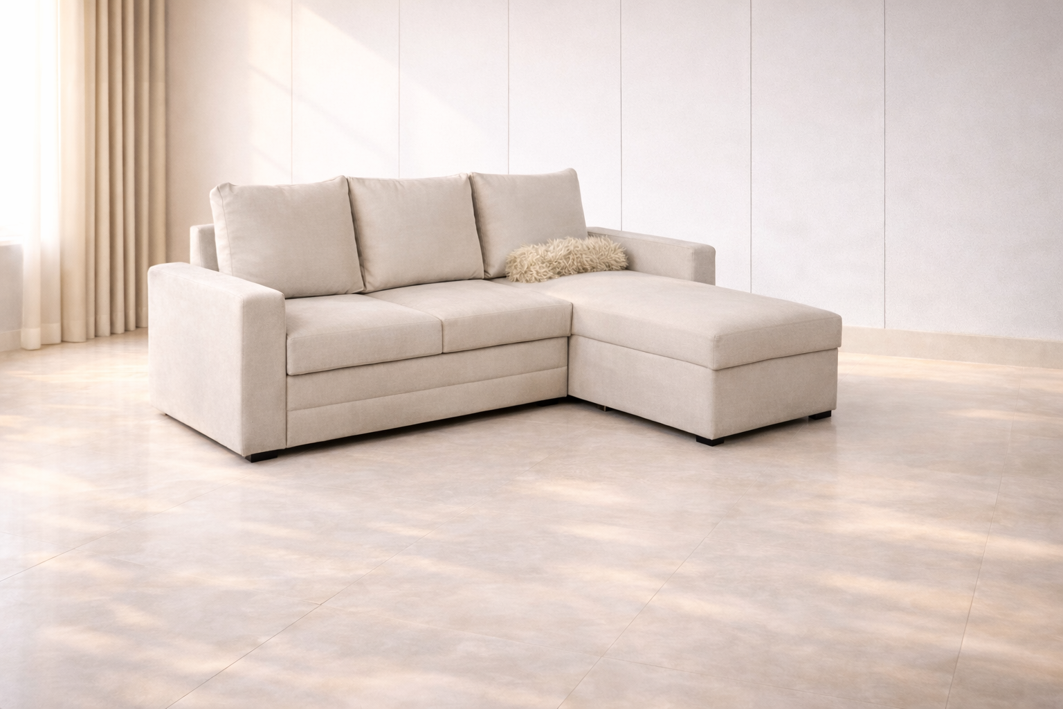 Γωνιακός καναπές κρεβάτι, San Diego, με αποθηκευτικό χώρο, 235x160, Silk