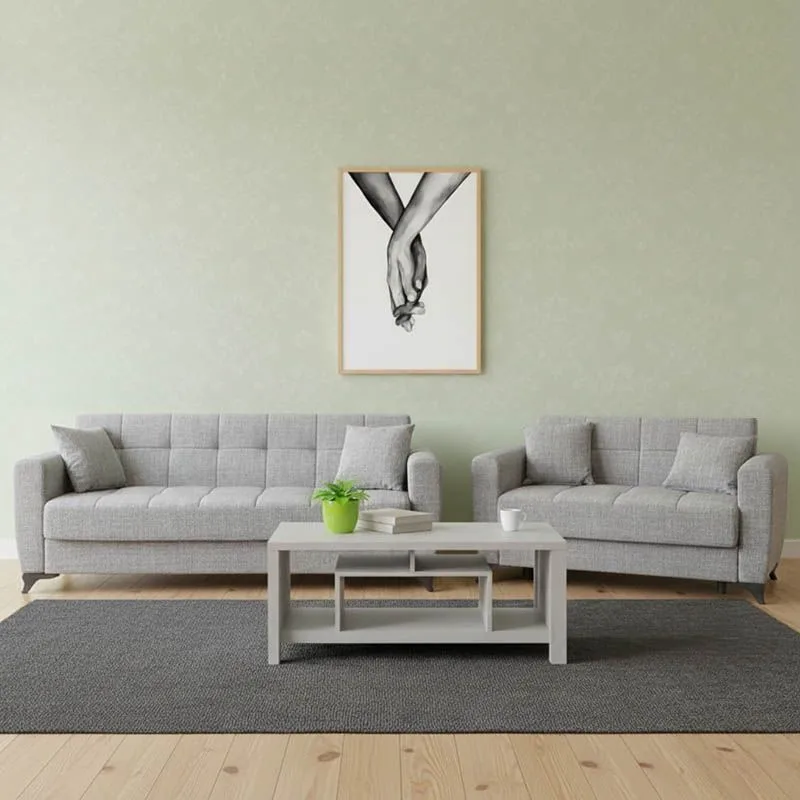 Σετ σαλονιού, Τριθέσιος - Διθέσιος καναπές Modesto,Γκρί , All4home