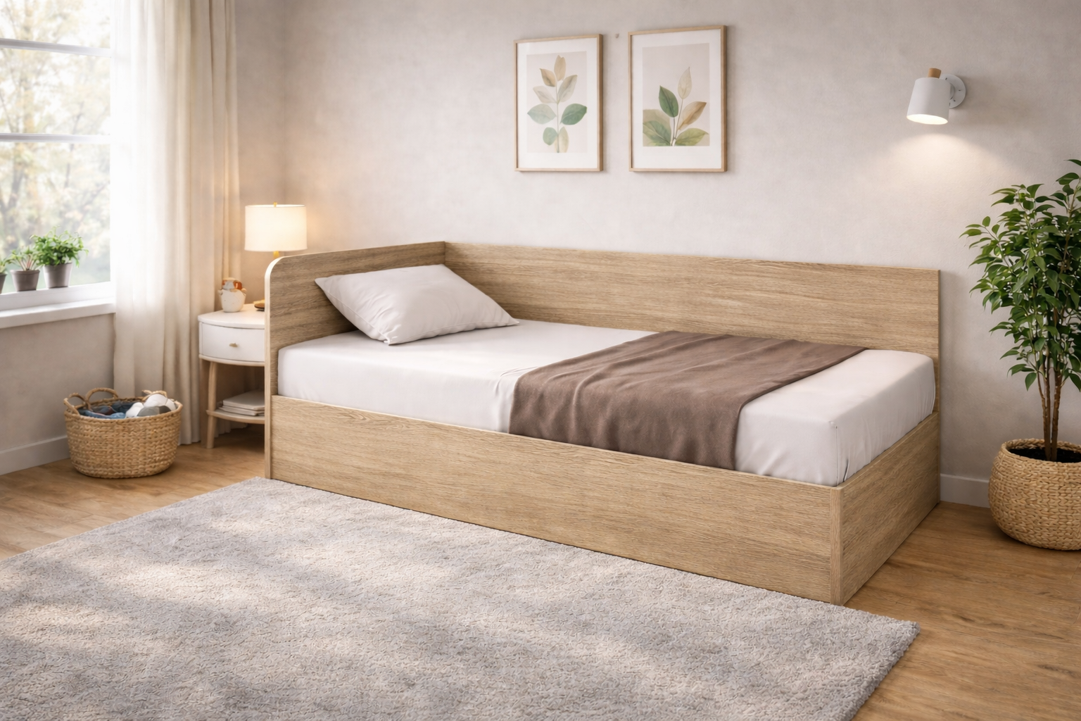 Κρεβάτι Μονό καναπές Olivia, 82/190, Σονόμα, 194/100/86 εκ., Genomax - Στρώμα ορθοπεδικό με βάση