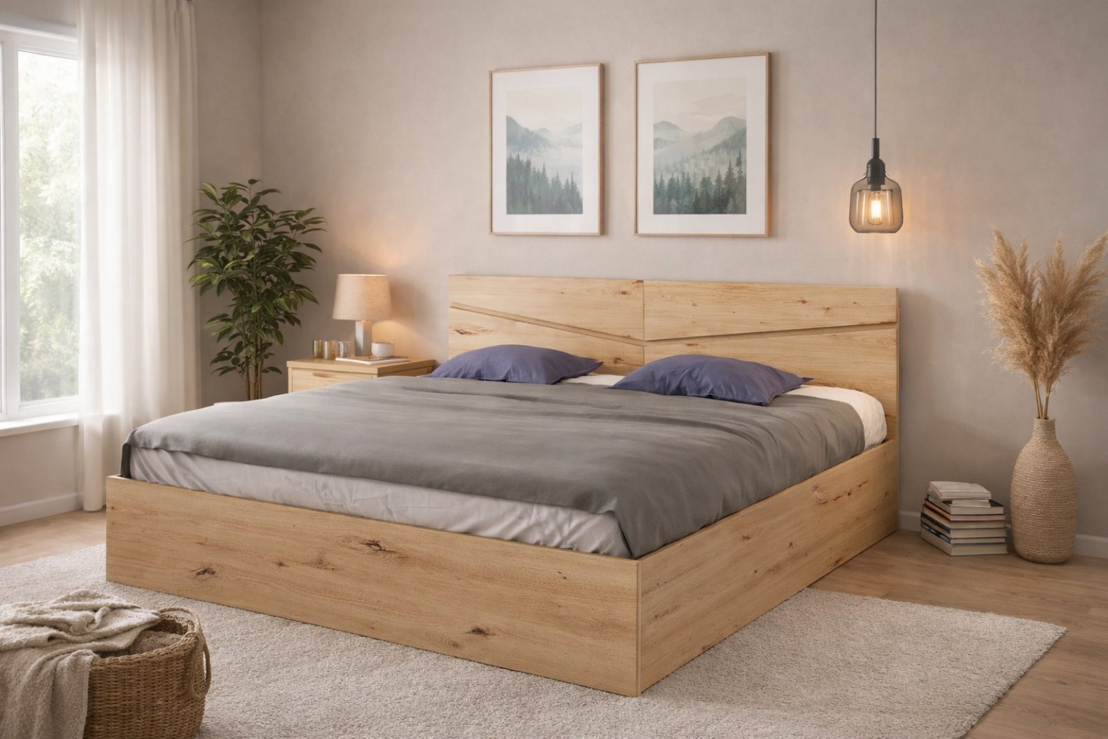 Κρεβάτι Διπλό Luce, 140/200, Genomax - Στρώμα ορθοπεδικό με βάση