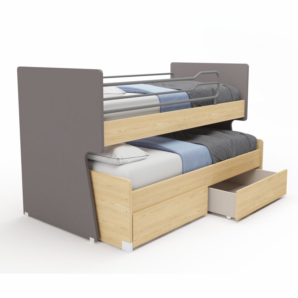 Κουκέτα με συρταρια Obin ανθρακί 0074, 90/200, All4home