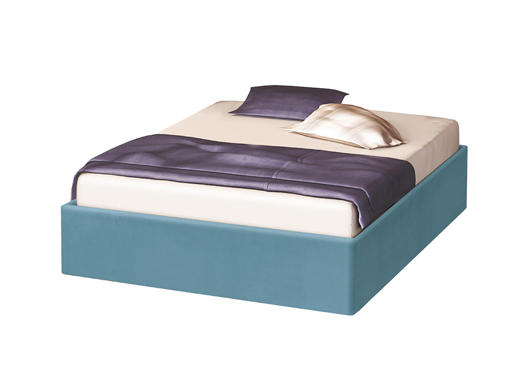 Υπόστρωμα κρεβατιού Aria Textil επενδυμένο με ύφασμα για στρώμα 160/200, μπλε, 167/35/206, Genomax