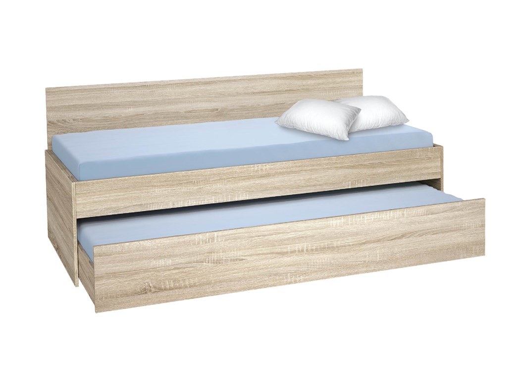 Κρεβάτι Καναπές με συρόμενο 2ο κρεβάτι Bisi Sandwich Σόνομα, 87,6x197,7x73cm, Genomax