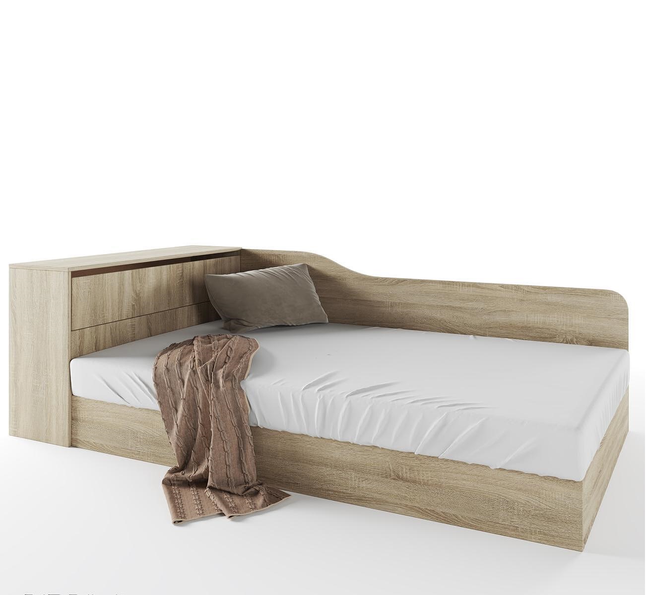 Κρεβάτι ημίδιπλο 120/190 με ΔΩΡΟ στρώμα, Flow Σόνομα, 223,5x71x122 εκ., Genomax