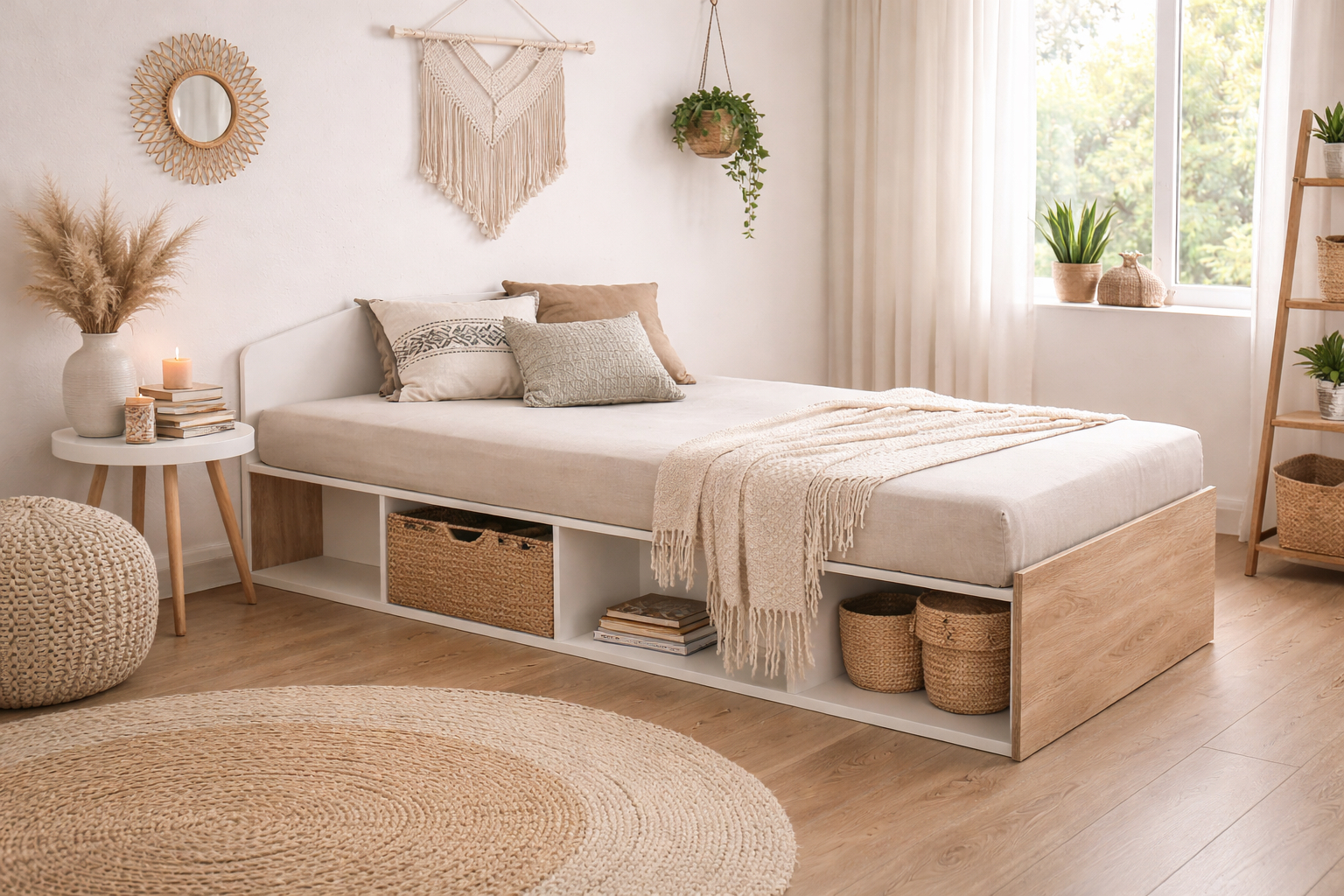 Κρεβάτι με αποθηκευτικό χώρο, 120/190, Δώρο Μηχανισμός Ανύψωσης, Modul 954, Genomax - Στρώμα ορθοπεδικό με βάση