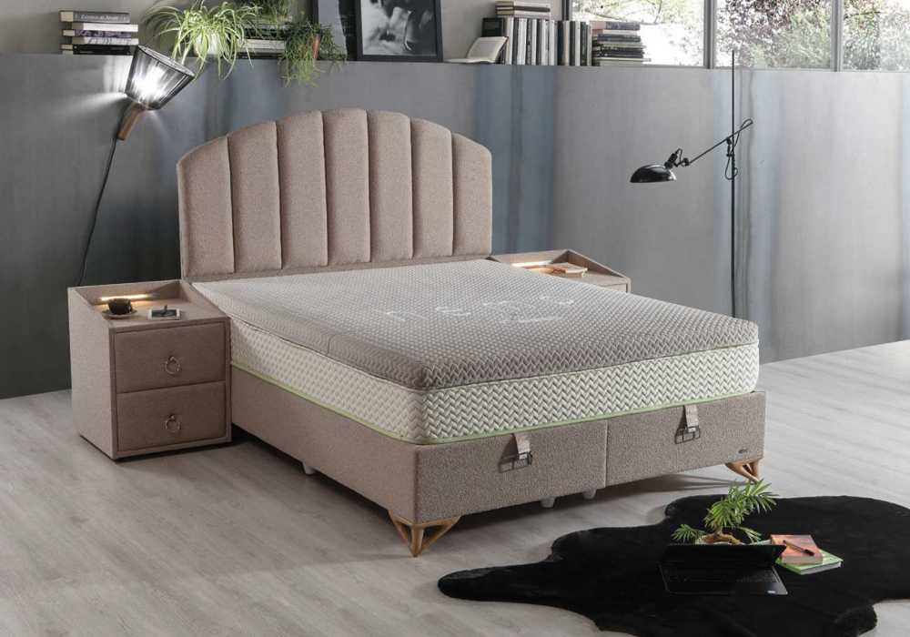 Κρεβάτι υφασμάτινο Solid με αποθηκευτικό χώρο, 90x190 εκ., All4home