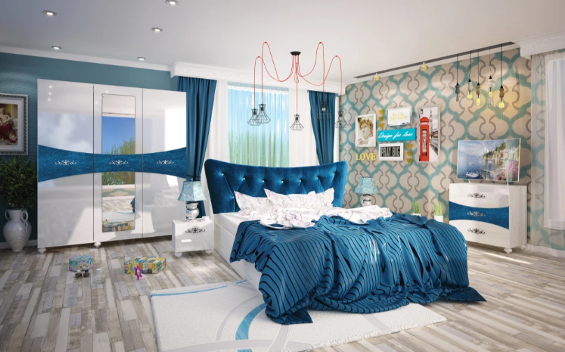 Σετ Κρεβατοκάμαρας 5 τεμαχίων Majestic με ΔΩΡΟ συρταριέρα για στρώμα 160x200 εκ., 244x106x206 εκ., Genomax - Στρώμα ορθοπεδικό με βάση