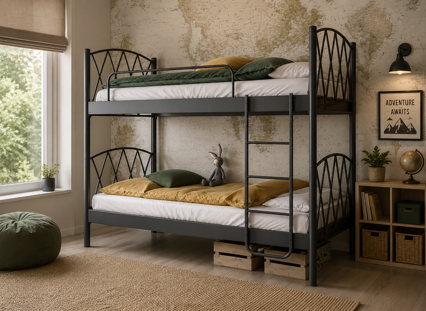 Μεταλλική Κουκέτα Ημίδιπλη Hermes για Στρώμα 90/190cm, Chic Strom