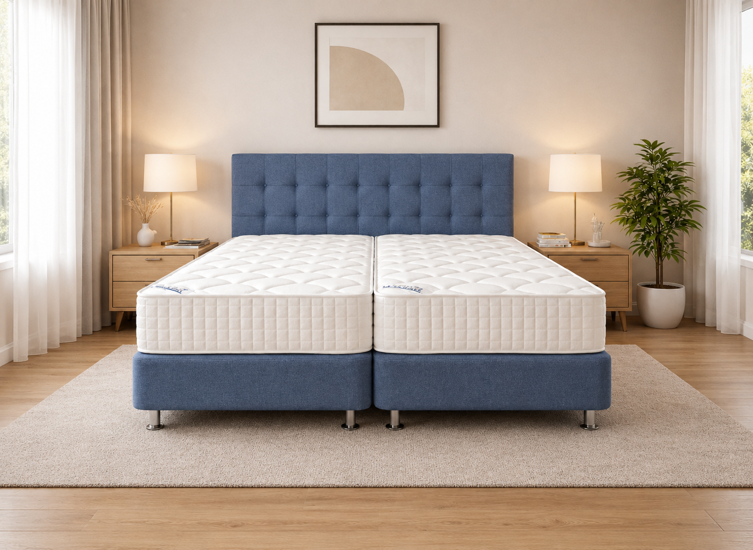 Σετ Κρεβατοκάμαρας Soft Line Blue, 3 τεμαχίων, Zeugma V-114 Grey ,180/200/110 εκ., All4home